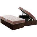 Ver imagem 1 de Conjunto Box Baú Solteiro: Colchão Molas Herval Compact Ag 65 / Durabilli Bordado Double Side +
