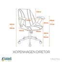 Ver imagem 5 de Cadeira Office Giratória Kopenhagen Diretor Pu Várias Cores Braços Fixos - Fratini
