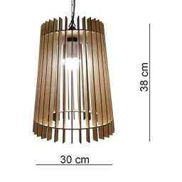 Lustre Luminária Pendente de Madeira MDF Mod. Babel - 4