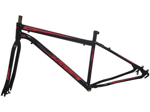 Quadro de Bicicleta Em Aço Altis com Adesivos Vermelho Aro 29 Com Garfo para Freio a Disco - Xnova - 1