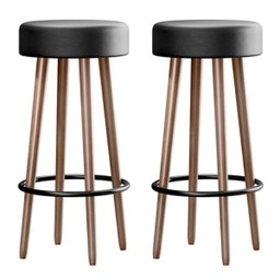 Kit 2 Banquetas Berlin Alta 70cm Preto - Salaone - 1