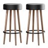 Kit 2 Banquetas Berlin Alta 70cm Preto - Salaone - 1