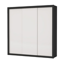 Ver imagem 1 de Guarda Roupa Casal 3 Portas de Correr 4 Gavetas 186cm Clarice Preto/Off White - Carioca Móveis