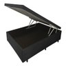Cama Box Baú Solteirão 110x188x0,40 Inteiriço Premium Corino Preto - 1
