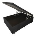 Ver imagem 1 de Cama Box Baú Solteirão 110x188x0,40 Inteiriço Premium Corino Preto