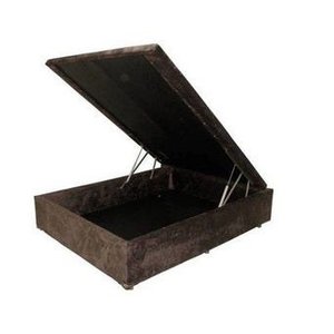 Cama Box Baú Solteirão 110x188x0,40 Inteiriço Premium Sued Marrom