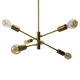 Lustre Pendente Moderno Ouro 3 Hastes 6E27 - 1