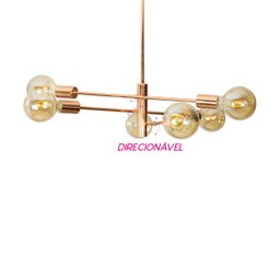 Lustre Pendente Moderno Ouro 3 Hastes 6E27 - 3