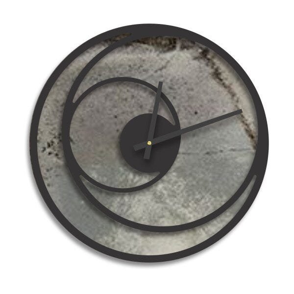 Relógio de Parede Premium Magma Petra com Relevo Preto Ônix 50cm - 1