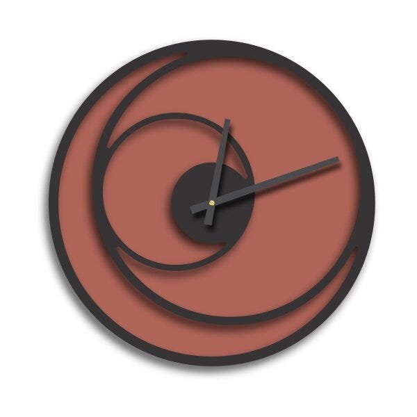 Relógio de Parede Premium Cobre Metálico com Relevo Preto Ônix 50cm - 1