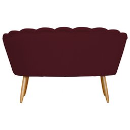 Namoradeira Sofá Pétala 2 lugares Suede Bordo Visalar Móveis - 2