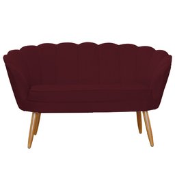 Namoradeira Sofá Pétala 2 lugares Suede Bordo Visalar Móveis - 1