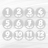 Adesivos Mesversário 1-12 Meses Kit Bebe Bold Cinza - 2