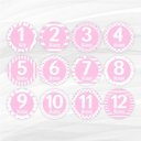 Ver imagem 2 de Adesivos Mesversário 1-12 Meses Kit Bebe Minimalista Rosa