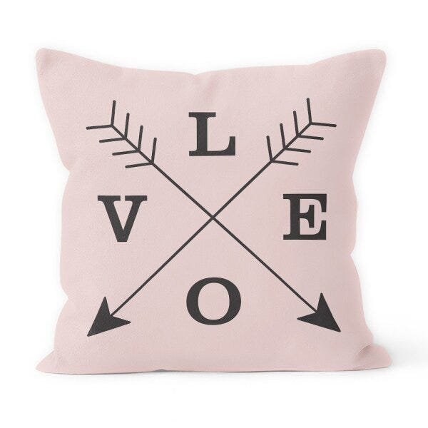 Capa de Almofada Decorativa Own Flechas Love Rosa e Preto - 45x45 cm Único - 1