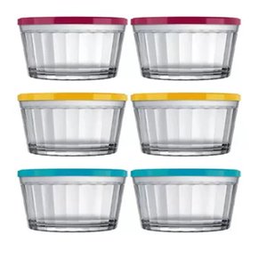 Kit 6 Tigela Americano 600ml C/tampa Nadir Figueiredo