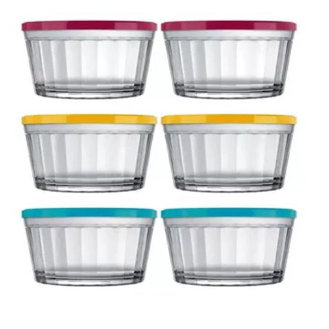 Kit 6 Tigela Americano 600ml C/tampa Nadir Figueiredo