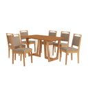 Ver imagem 2 de Conjunto Sala de Jantar Lina em Madeira Maciça 6 Cadeiras Linho Fendi