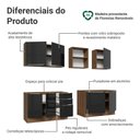 Ver imagem 4 de Armário de Cozinha Completa 240 cm Rustic/Preto Lux Madesa 09