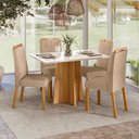 Ver imagem 2 de Conjunto Sala de Jantar Mesa Anitta 120x80 4 Cadeiras Anitta Ype/off/linho Areia