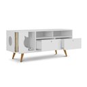 Ver imagem 3 de Rack Retro Tv até 55 Polegadasarranhador Pet Angora Branco Ac/branco Ac