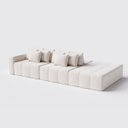 Ver imagem 1 de Sofá Modulado Ilha Santorini 2,30m X 1,80m em Linho Off White - Home Mobily