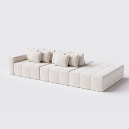 Sofá Modulado Ilha Santorini 2,30m X 1,80m em Linho Off White - Home Mobily - 1