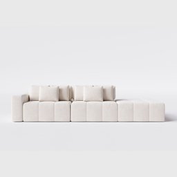 Sofá Modulado Ilha Santorini 2,30m X 1,80m em Linho Off White - Home Mobily - 6