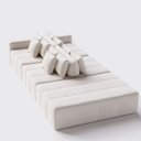 Ver imagem 3 de Sofá Modulado Ilha Santorini 2,30m X 1,80m em Linho Off White - Home Mobily