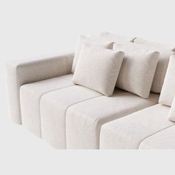 Sofá Modulado Ilha Santorini 2,30m X 1,80m em Linho Off White - Home Mobily - 2