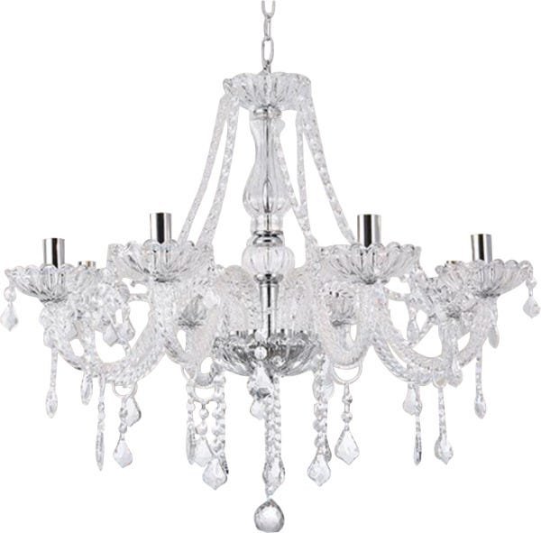 Lustre Candelabro 8 Braços Maria Teresa Transparente Cristal K9 Legitimo Nobre Novo - 1