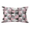 Capa de Almofada Baguete Own Triângulos Rosa e Cinza - 45x32 cm - 1