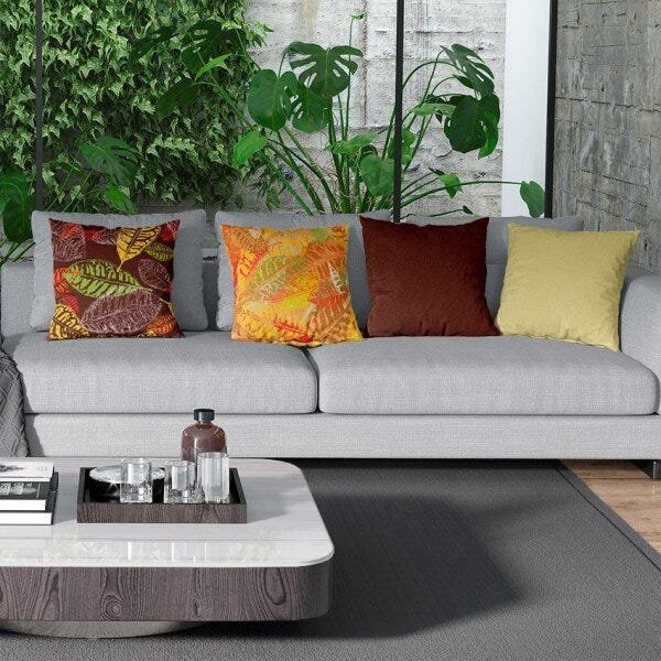 Kit 4 Capas de Almofadas Decorativas Own Outono Folhas - 45x45 cm - 2