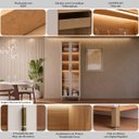 Ver imagem 3 de Cristaleira Decorativa Portas em Vídro Mdf Solari 70cm Luminária Led Jequitibá/gris Fosco G77 - Gran