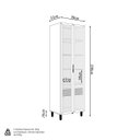 Ver imagem 2 de Cristaleira Decorativa Portas em Vídro Mdf Solari 70cm Luminária Led Jequitibá/gris Fosco G77 - Gran