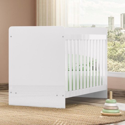 Berço para Bebê e Mini-cama 2 em 1 - Labirinto - Branco