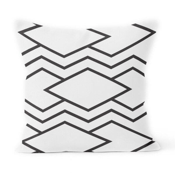 Kit 3 Capas Almofadas Decorativas Own Geométricas Preta e Branca 45x45 - Somente Capa - 3