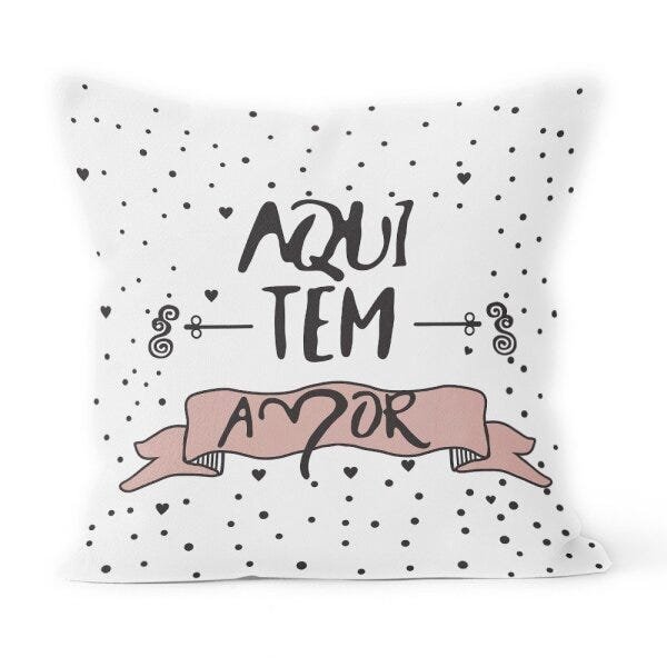 Kit 4 Capas de Almofadas Decorativas Own Aqui Tem Amor Coração - 45x45 cm - 2