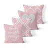 Kit 4 Capas de Almofadas Decorativas Own Sonhe Acredite Realize Rosa - 45x45 cm - 1