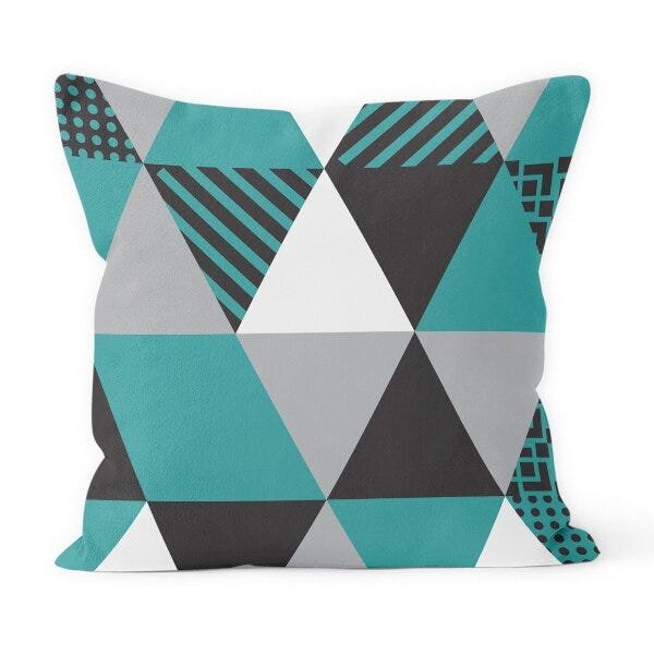 Kit 4 Capas de Almofadas Decorativas Own Geométricas O Amor Mora Aqui Verde - 45x45 cm - 4