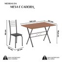 Ver imagem 3 de Conjunto de Mesa Tampo em MDF com 4 Cadeiras Dany Prata/Preto/Cinamomo