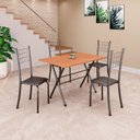 Ver imagem 1 de Conjunto de Mesa Tampo em MDF com 4 Cadeiras Dany Prata/Preto/Cinamomo