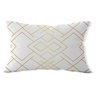 Almofada Baguete Own Geométrica Branca e Ouro- 45x32 cm - 1