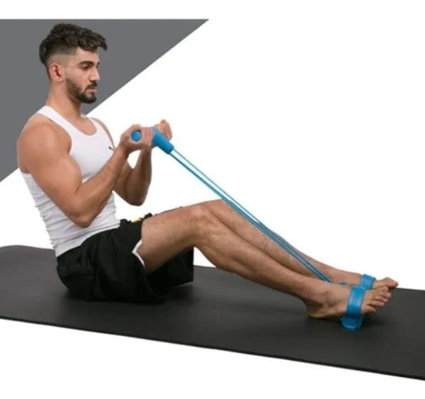 Extensor Elástico Para Exercícios Academia Ginástica Yoga:Azul/Azul - 2