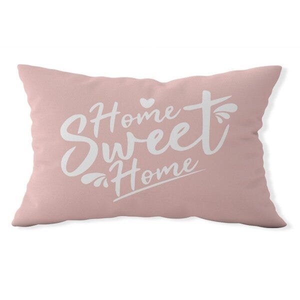 Almofada Baguete Own Home Sweet Home Rosa- 45x32 cm - 1