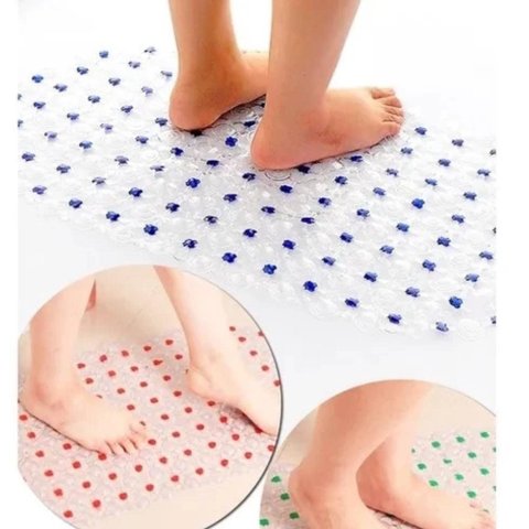 Tapete Box Chuveiro Antiderrapante Chao Banho Banheiro Grande PVC Ventosas Higienico Massagem