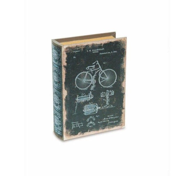 Caixa Livro Decorativa Estampa Preta Bicycle 6183 Mart - 1