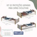Ver imagem 4 de Cama Evolutiva Ravi Branco Pés Amadeirado, 2 Kits Grade Lateral Usinada e Colchão D33 - Reller Móvei
