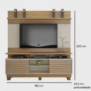 Ver imagem 3 de Estante Home para Tv até 60 Polegadas Texas Valdemóveis Cinamomo/off White