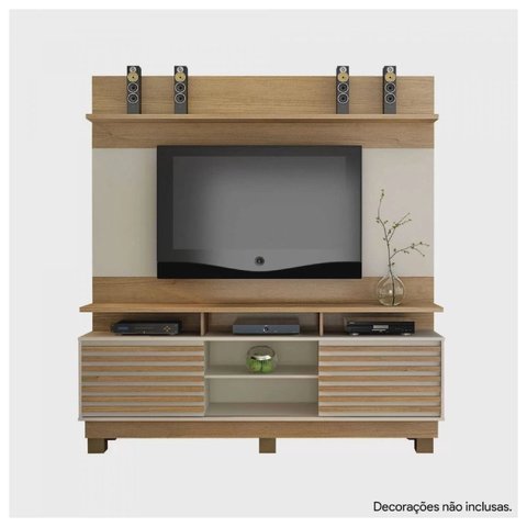 Estante Home para Tv até 60 Polegadas Texas Valdemóveis Cinamomo/off White